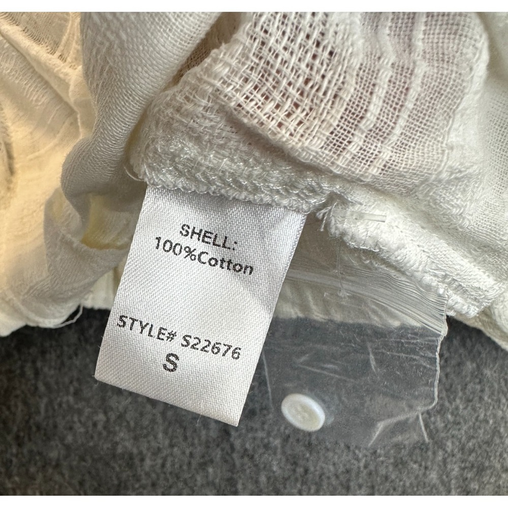 Mustard Seed White 2 Piece Cotton Textured Twist Crop Top & Shorts Set Small - Picture 12 of 16